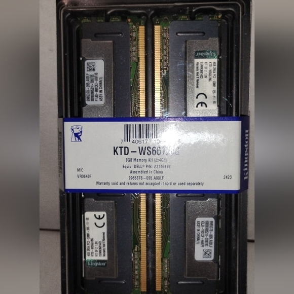 BRAND NEW KINGSTON KTD-WS667/8G 8GB 2X4GB ECC SERVER MEMORY - Picture 5 of 5